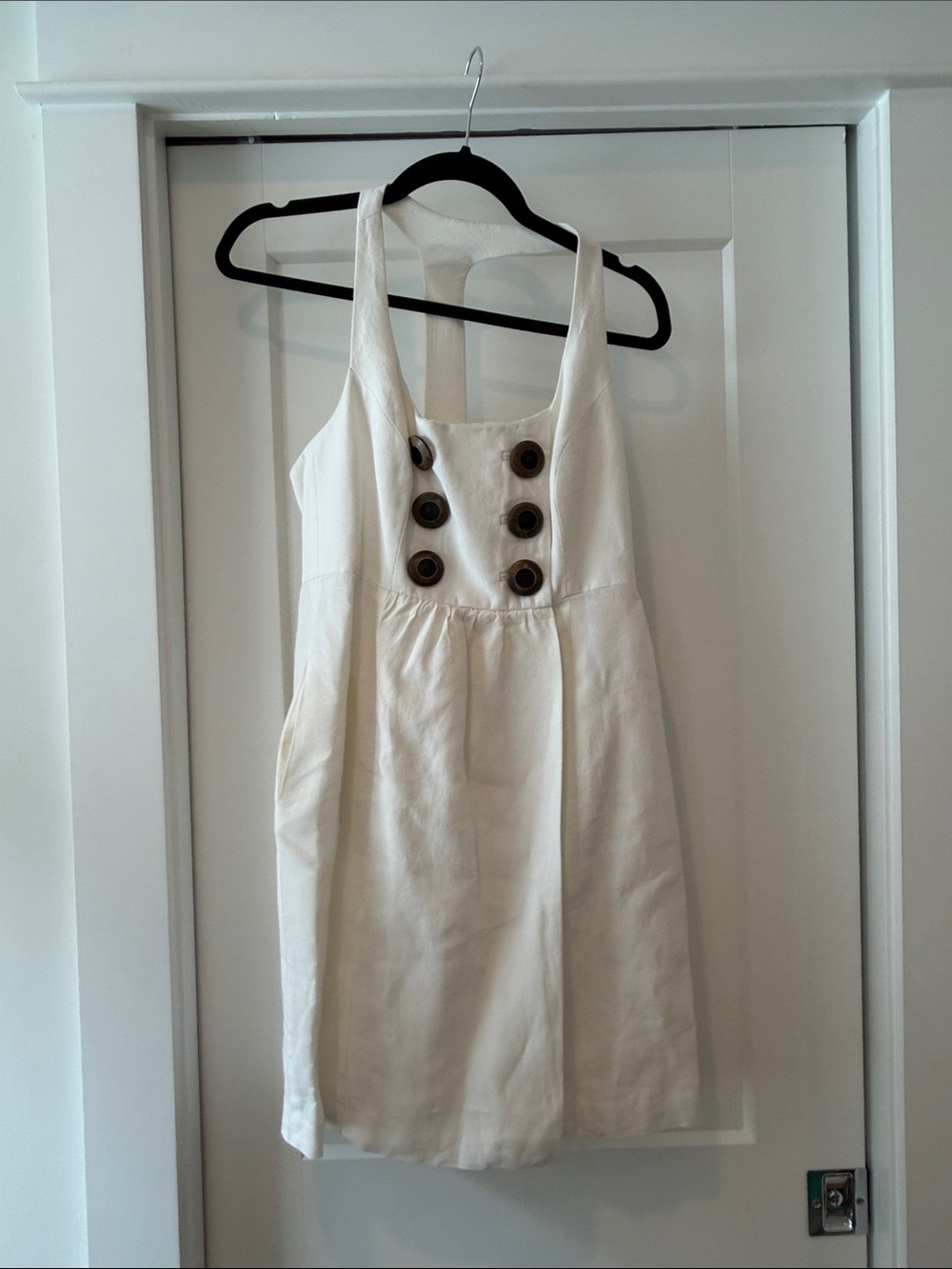 Milly Ivory Button-Front Casual Kids Dress